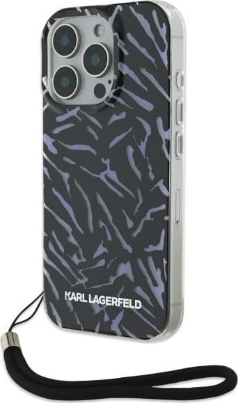 Kapak telefoni Karl Lagerfeld KLHCP16LHZBPKCCU, për iPhone 16 Pro 6.3", me rrip, zebër vjollcë