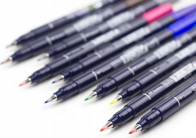 Set stilolapsa brushë Tombow Fudenosuke WS-BH-10P, 10 copa, shumëngjyrësh