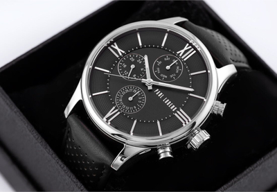 Orë dore Paul Lorens PL11652A6-1A1, për burra, 200mm, argjend