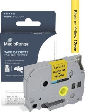 Kasetë etiketuese MediaRange Brother TZ 631S TZe 631S, 12mm, 4m, ngjyrë e zezë