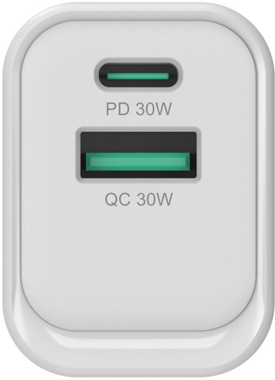 Ѕиден полнач Conceptronic 2 порти 33W, USB C, USB A, бел