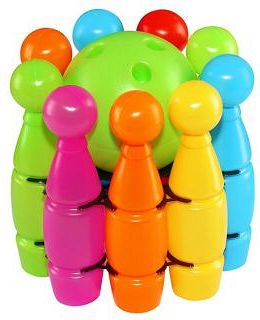 Set bowling Bączek Maxi, 9 birila dhe 1 top, në shportë