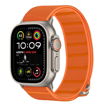 Rrip ore Tech-Protect Nylon Armband për Apple Watch 44-49mm, najlon i hollë që merr frymë, me mbyllje velcro, portokalli