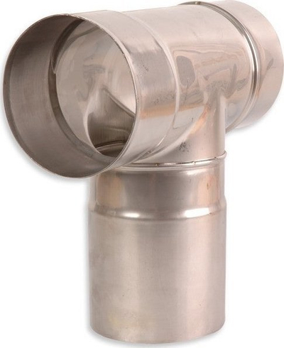 Te e oxhaku SpiroFlex 130, inox, 90°