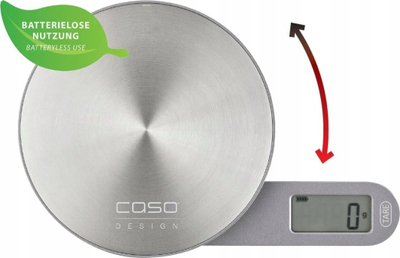 Peshore kuzhine Caso Kitchen EcoMate, 5kg, ekran LCD, çelik inox argjendtë