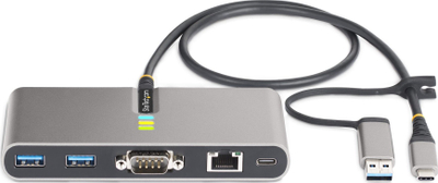 Hub USB C StarTech.com me 2 porta, 2x USB A 5Gbps, Gigabit Ethernet, RS232, i zi