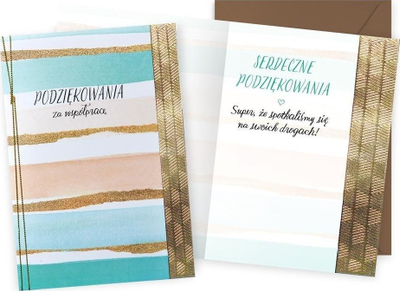 Kartolinë falënderimi Kukartka Dream Cards Plus, Thank you for your cooperation, me zarf, me vija