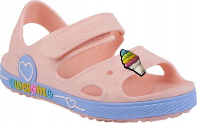 Sandale për kalamaj Coqui Awesome, plastike, me shirit ngjitës, rozë e çelët, 23-24 EUR