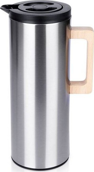 Termos çelik inox me dorezë druri, 0.95L, argjendtë