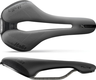 Selë biçiklete Selle Italia Flite Boost X-Cross Ti 316 Superflow S, 250 x 135mm, 216g, e zezë gri