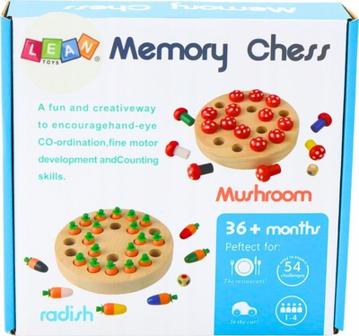Loja me memorie LeanToys Memory Game Carrots, dru, shumëngjyrëshe