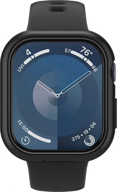 Kapak ore Spigen Thin Fit, për Apple Watch Series 10 46mm, polikarbonat, i zi