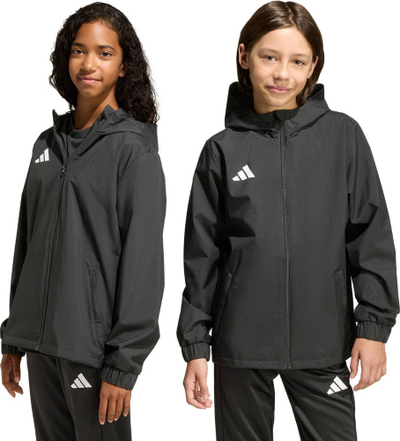 Xhaketë shiu për kalamaj Adidas Entrada 26, që s’e merr as uji as era, me kapuç, e zezë