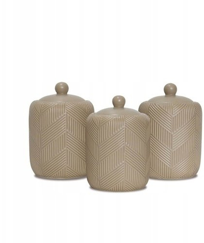 Set enësh qeramike Maestro MR-20004-03CS, 3 copë, GEOMETRY, bezhë