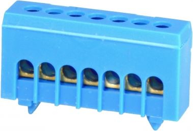 Borna lidhëse neutrale Simet 870N 7FS, 7x16mm², për shinë TS35, blu