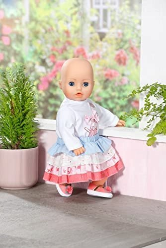 Set rrobash për kukull Baby Annabell Outfit Skirt, për kukulla 43cm, me varëse rrobash, rozë