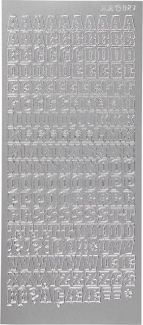 Stikera me shkronja Creotime Foil Alphabet, 176 copë, argjendtë