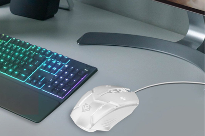 Maus gaming Vertux Sensei, me kabllo, 3200 DPI, LED, i bardhë