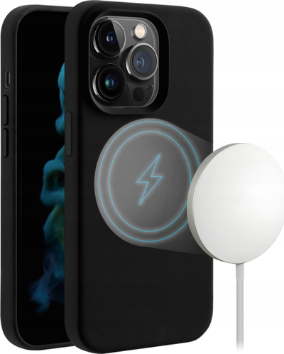 Kuti mbrojtëse Vivanco Mag Hype për iPhone 14 Pro Max, silikoni, MagSafe, e zezë