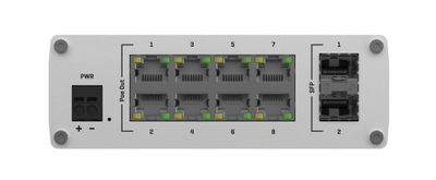 Switch industrial Teltonika TSW200, 8 porta Gigabit PoE, 2 porta SFP, korpus alumini