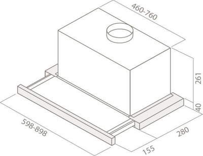 Kapak aspirimi i integrum Elica ELITE 26 IX A 60, 60 cm, tërheqës, gri