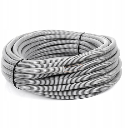 Tub elektrik i valëzuar Peszel 20mm, me fije tërheqëse 320N, 50m, gri