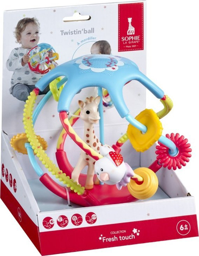 Lodër kafshuese Sophie la Girafe Twistin' Ball, natyrale, për beba 6m+