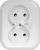 Двојна приклучница Montis EXTENSA MT057, вградено монтирање, 16A 250V, бела