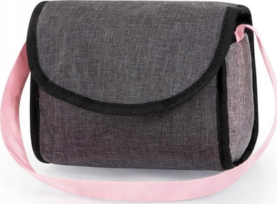 Karrige e lartë për kukulla Bayer Car Seat 63233AD, me tabaka, me çantë, gri rozë