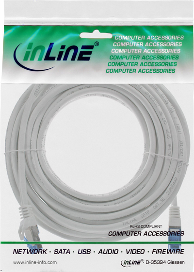Kabllo rrjeti InLine Cat.6A, SFTP, 7.5m, gri