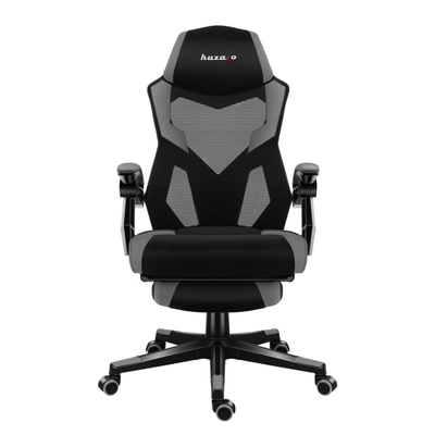 Karrige gaming Huzaro Combat 3.1, me mbajtëse për këmbët, gri me të zezë