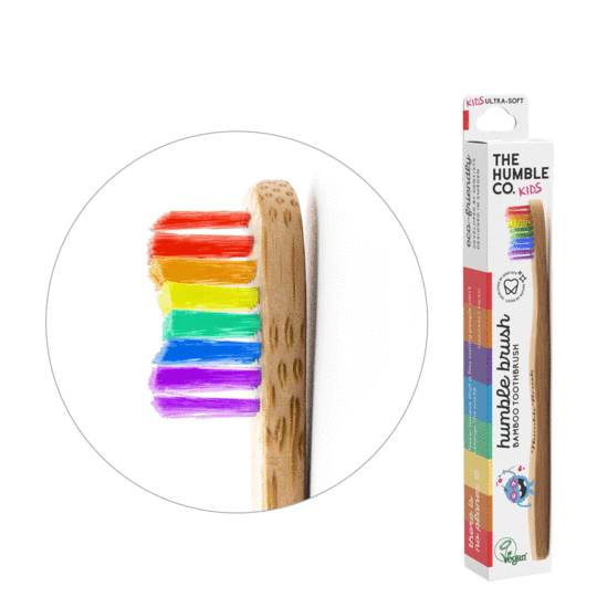 Brushë për fëmijë (2-8 vjet) The Humble Co., bambu, me fije shumë të buta, versioni "Proud"