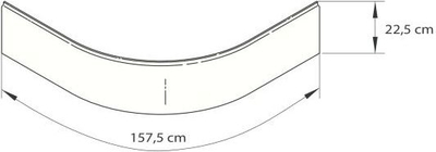 Panel anësor për kazan dushi Deante Plus II, 90 cm, gjysmë-rrethor, i bardhë
