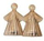 Figurë dekorative engjëll Sirius Alberte Angel, set 2 copë, qelq, 10 cm, ngjyrë amber