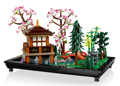 Set ndërtimi LEGO Icons Peaceful Garden 10315, model kopsht japonez, dekorativ, shumëngjyrësh