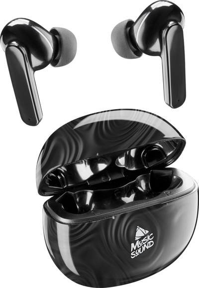 Kufje TWS Bluetooth Cellularline MusicSound, in ear, me kuti karikimi, të zeza