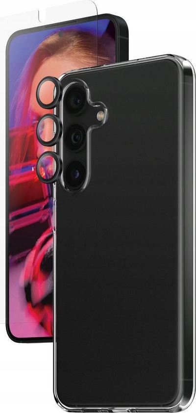 Set mbrojtës telefoni PanzerGlass SAFE 3 në 1, për Samsung Galaxy S24, xham ekrani, maskë edhe mbrojtës kamere, transparent