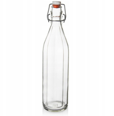 Shishe qelqi Orion Swing Top, 1L, kapak me kapëse metalike, e tejdukshme