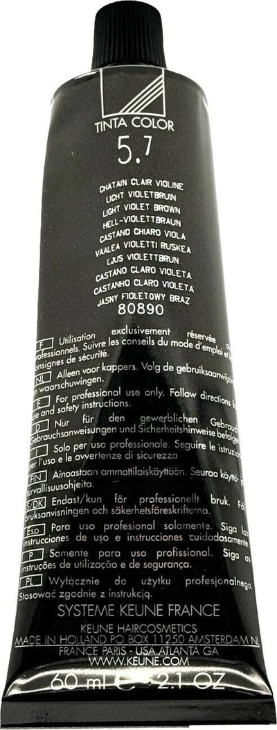 Боја за коса Keune Tinta Color 5.7, перманентна, 60 ml, светло виолетово кафеава