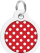 Medaljon identifikimi ID Tag, me QR kod, për qen edhe mace, i kuq me pika të bardha