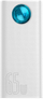 Powerbank me ekran dixhital Baseus Ambilight Overseas Edition, 30000mAh, QC, i zi + kabllo USB-C 100W, 1m, i bardhë