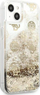 Mbrojtëse telefoni Guess Peony Liquid Glitter për iPhone 13 Mini 5.4", transparente, me shkëlqim flori