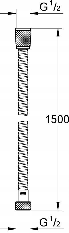 Zorrë dushi Grohe Relexaflex Metal, 1.5 m, metal, krom