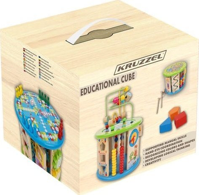 Kub druri edukativ Kruzzel 24670, aktivitete Montessori, shumëngjyrësh