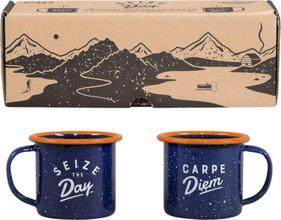 Set filxhanësh ekspreso Gentlemens Hardware Retro Enamel, 2 copë, blu me portokalli
