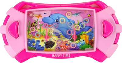 Loja me ujë Dolphin Console, lodër dore me unaza, e vogël, rozë