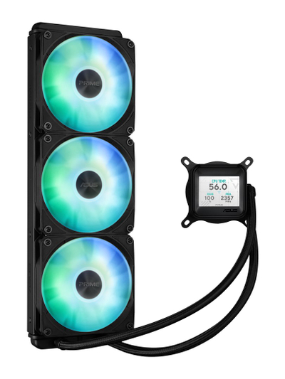 Ftohës ujor AIO për procesor ASUS Prime LC 360 ARGB LCD, radiator 360mm, ekran 2.3", i zi