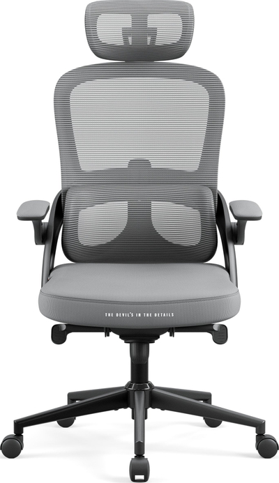 Karrige zyre Diablo V-Light, ergonomike, deri 110 kg, gri e hapur