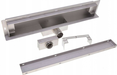 Kanal linear muri Inoxstyle Wall Linear Drain Side 80 cm, çelik inoks AISI 304, grilë dyshe, ngjyrë argjendtë