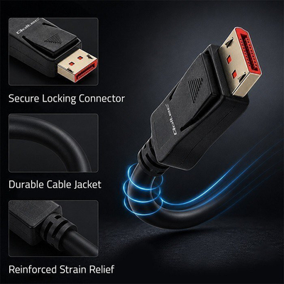 Kabllo DisplayPort Qoltec DP40, v2.1, 2m, i zi